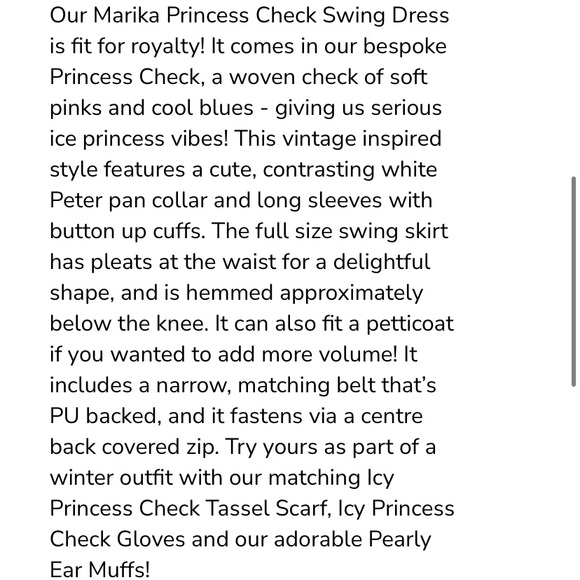 Collectif Marika Princess Check Swing Dress - Picture 6 of 11